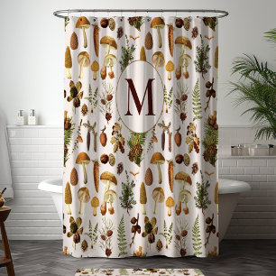 Rideaux De Douche Monogramme Vintage Pine Forest Treasures Motif