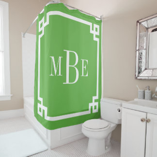 Rideaux De Douche Monographie de la bordure de clé grecque verte
