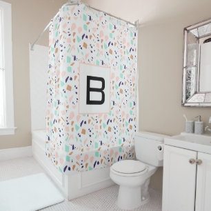 Rideaux De Douche Monographie de menthe blanche Terrazzo