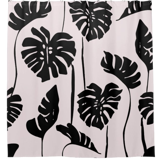 Rideaux De Douche Monstera Abstraite Tropical Palm Art (Devant)