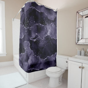 Rideaux De Douche Moody Agate Midnight Indigo Deep Purple Glam