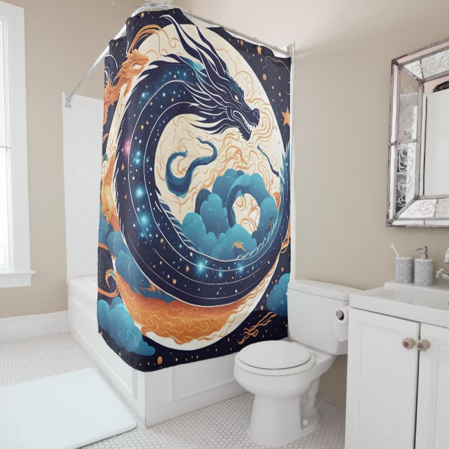 Rideaux De Douche moon dragon shower curtain (En situation)
