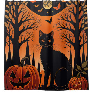 Rideaux De Douche Moonlit Meow
