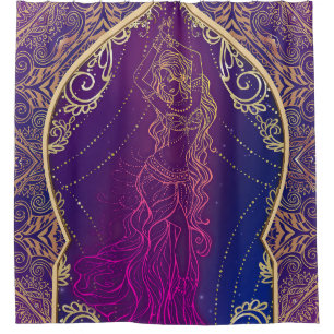 Rideaux De Douche Moroccan Arabes Danse du Ventre Glam Pourpre & Or