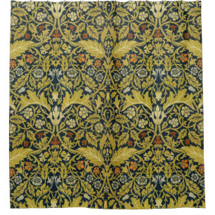 Rideaux De Douche Morris Acanthus Feuille Twining Stem Flowers Tapis