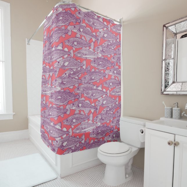 Rideaux De Douche Morue de l'Atlantique rose pourpre rose (En situation)