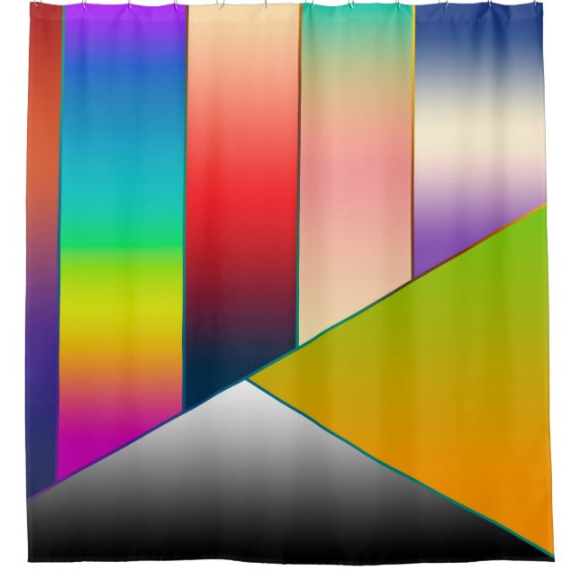 Rideaux De Douche MOSAIC rayures triangles couleur I + vos idées (Devant)