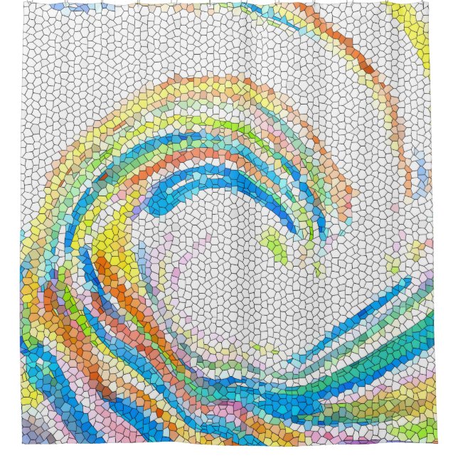 Rideaux De Douche Mosaic Wave Design 35 (Devant)