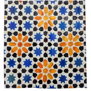 Rideaux De Douche mosaïque arabe de carreaux de style marocain, dé