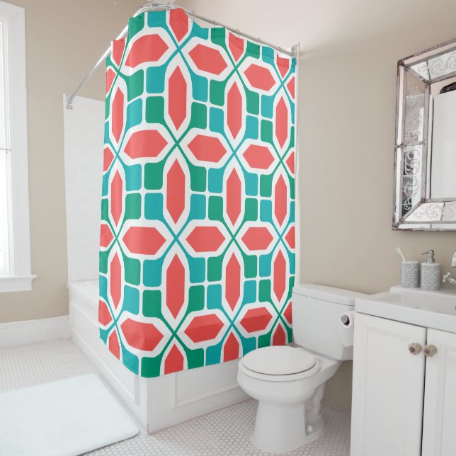 Rideaux De Douche Mosaïque Art déco (En situation)