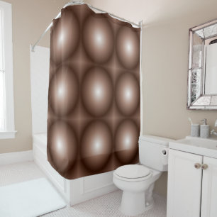 Rideaux De Douche Mosaïque Brown foncée 3D géométrique Mousse blanch