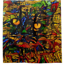 Mosaïque colorée Chat Art Prin