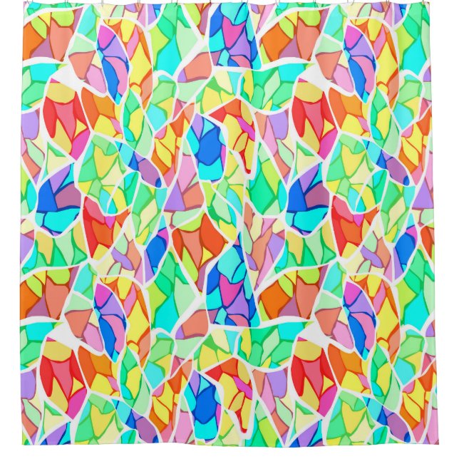 Rideaux De Douche mosaïque de verre moderne Abstrait motif lumineux  (Devant)