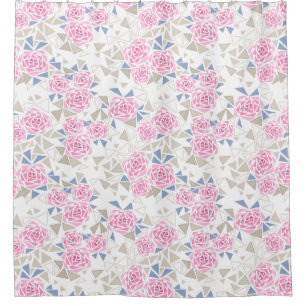Rideaux De Douche Mosaïque, fleurs