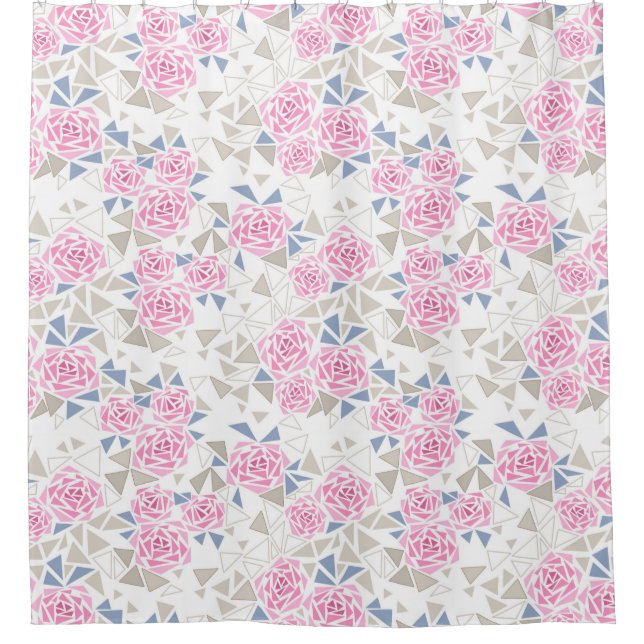 Rideaux De Douche Mosaïque, fleurs (Devant)