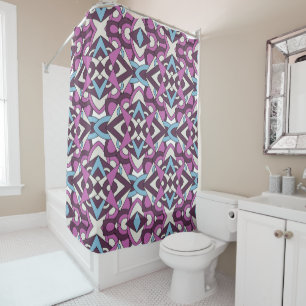 Rideaux De Douche Mosaïque Géométrique Moderne – Motif de Couleur Ab