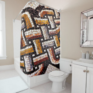 Rideaux De Douche Mosaïque romaine couleur automne