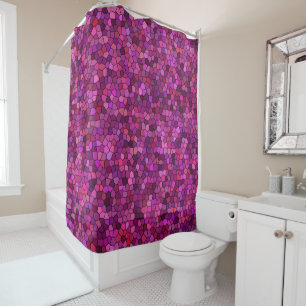 Rideaux De Douche Mosaïque Rose Violet