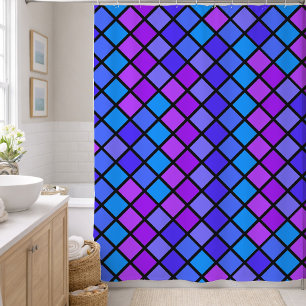 Rideaux De Douche Mosaïque Turquoise Violet Rose