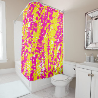Rideaux De Douche Motif à bec rose et jaune