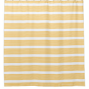 Rideaux De Douche Motif à cinq bandes jaune et blanc ensoleillé