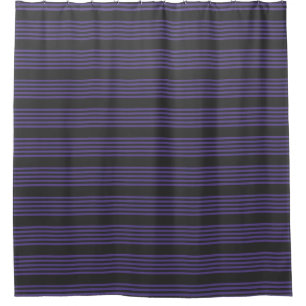 Rideaux De Douche Motif à cinq bandes Ultra violet et charbon de boi