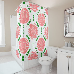 Rideaux De Douche motif à fleurs roses