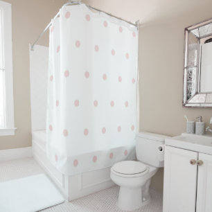 Rideaux De Douche Motif à points whimsique pastel rose