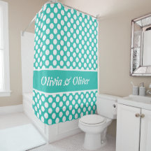 Motif à pois turquoise et blanc, ambiance estivale