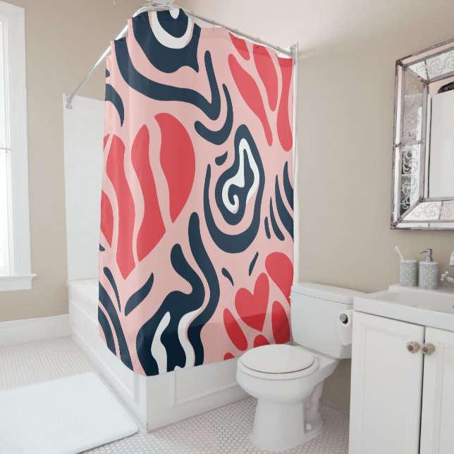 Rideaux De Douche motif abstrait (En situation)