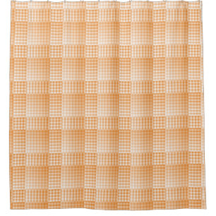 Rideaux De Douche Motif abstrait à carreaux orange et blanc