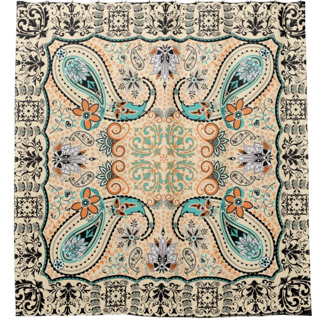 Rideaux De Douche Motif abstrait à la mode génial de Boho rétro (Devant)