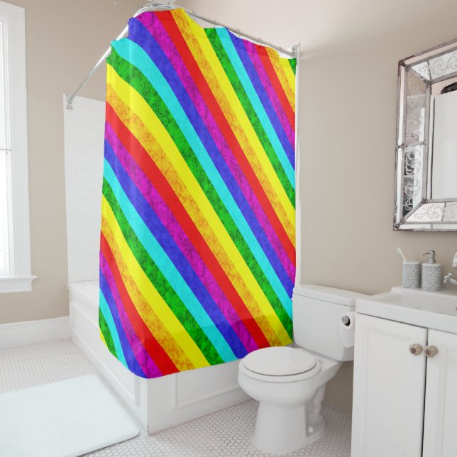 Rideaux De Douche Motif abstrait arc-en-ciel (En situation)