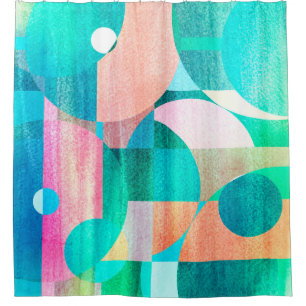 Rideaux De Douche motif abstrait aux couleurs vives inhabituelles