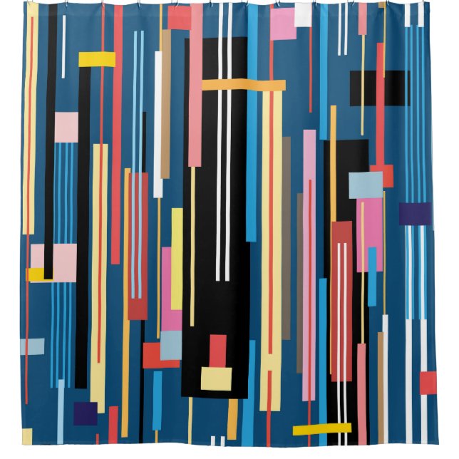 Rideaux De Douche Motif Abstrait Bright Stripe (Devant)