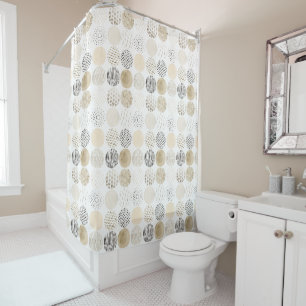 Rideaux De Douche Motif abstrait de cercle de neutre