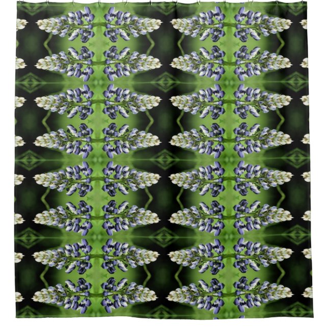Rideaux De Douche Motif Abstrait de fleurs de lupine violette (Devant)
