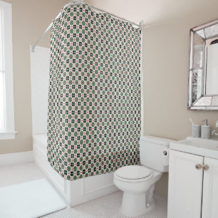Rideaux De Douche Motif abstrait de Noël funky boho rétro mignon