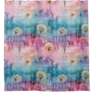 Rideaux De Douche Motif Abstrait de Pissenlit Vintage (6)