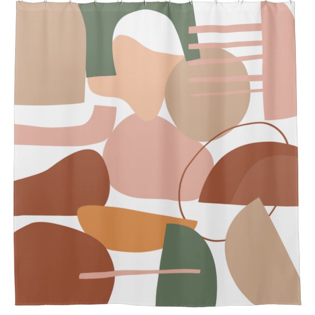 Rideaux De Douche Motif Abstrait de ton terrestre (Devant)