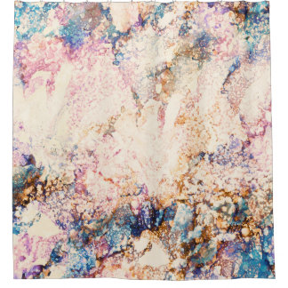 Rideaux De Douche Motif Abstrait Fluid de marbre