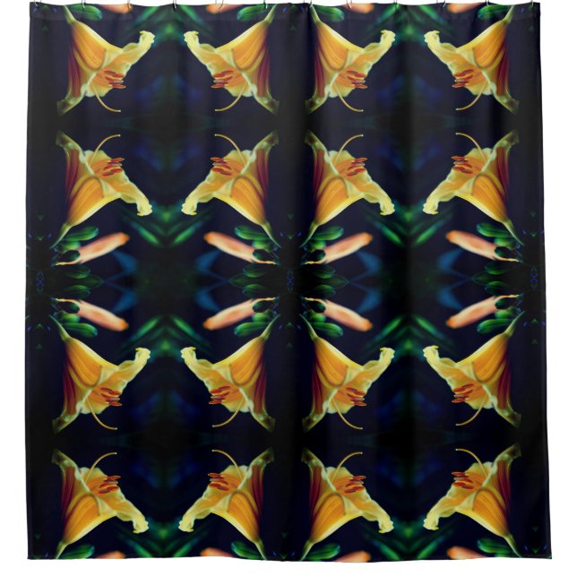 Rideaux De Douche Motif Abstrait Lily jaune (Devant)