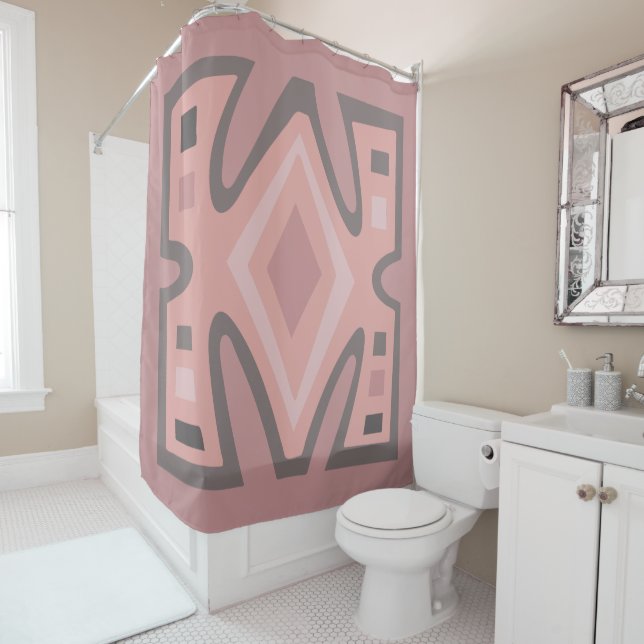 Rideaux De Douche Motif abstrait moderne déco africain boho (En situation)