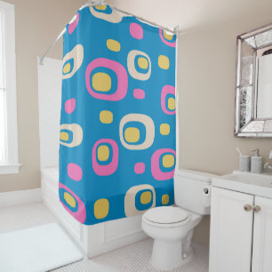 Rideaux De Douche Motif Abstrait moderne du milieu du siècle