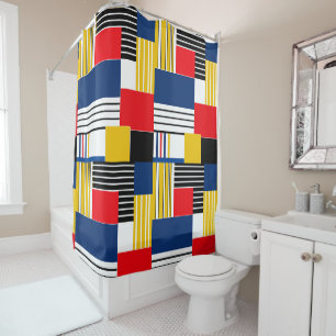 Rideaux De Douche motif Abstrait. Patchwork.