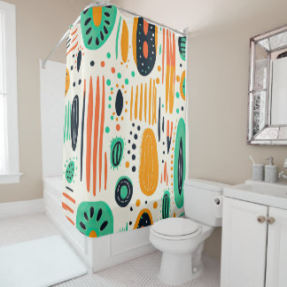 Rideaux De Douche Motif Abstrait rétro coloré BOHO chic
