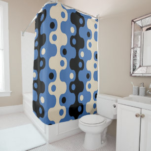 Rideaux De Douche Motif Abstrait rétro futuriste