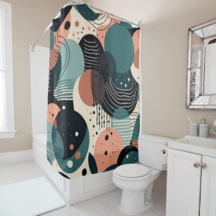 Rideaux De Douche Motif Abstrait sans fil minimal - géométrique (8)