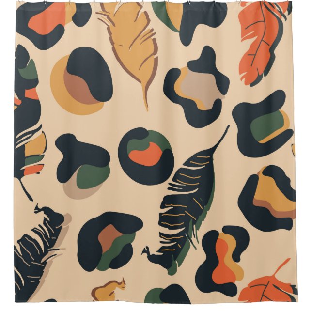 Rideaux De Douche Motif Abstrait sans soudure, dos d'animal sauvage (Devant)