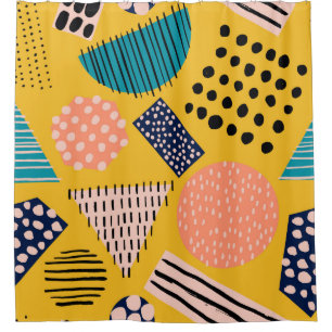 Rideaux De Douche motif Abstrait transparent avec différentes formes